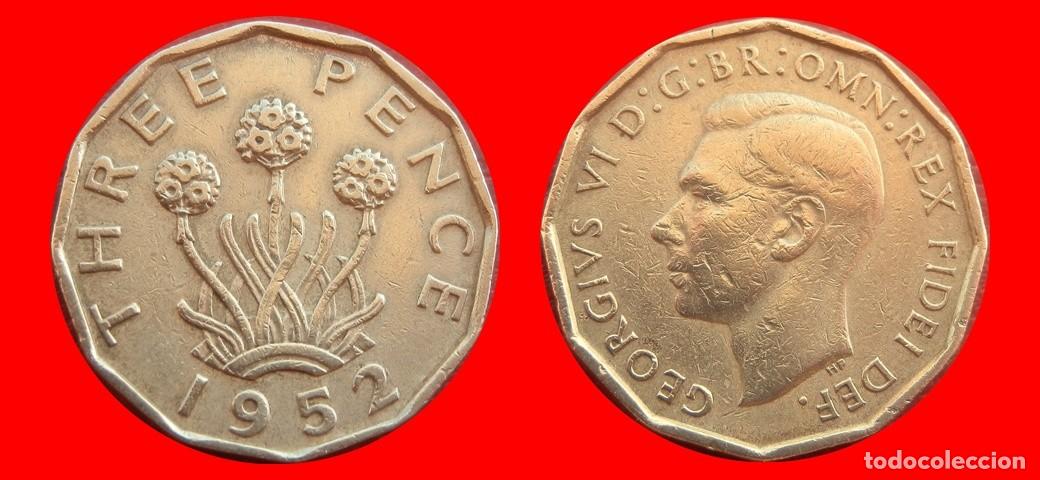 Monedas antiguas de Europa: 3 PENIQUES PENCE 1952 INGLATERRA REINO UNIDO-154153