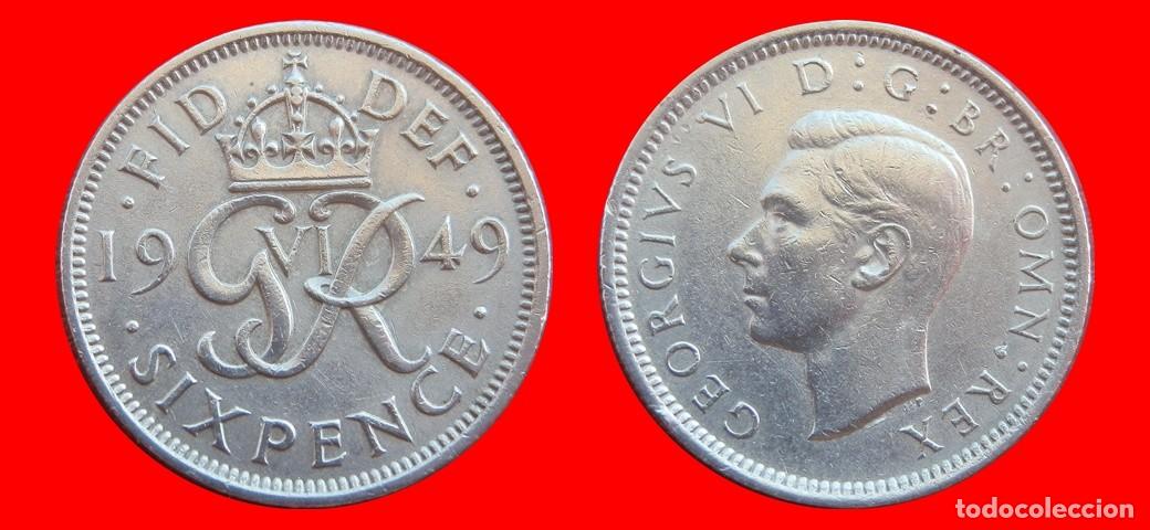 Monedas antiguas de Europa: 6 PENIQUES PENCE 1949 INGLATERRA REINO UNIDO-154155