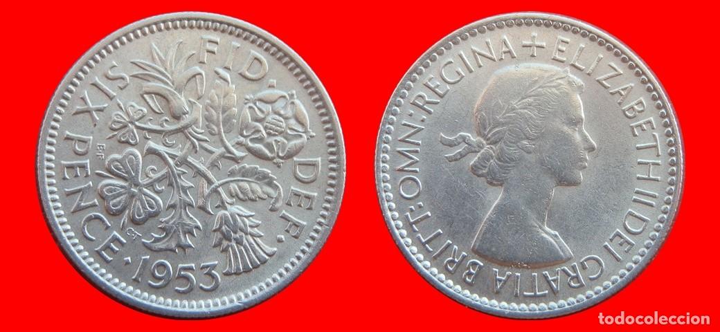 Monedas antiguas de Europa: 6 PENIQUES PENCE 1953 INGLATERRA REINO UNIDO-154157
