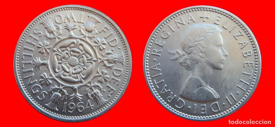 Monedas antiguas de Europa: 1 FLORIN 2 SHILLINGS 1964 INGLATERRA REINO UNIDO-154161