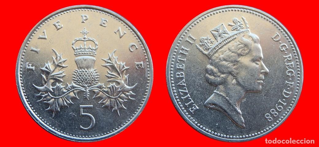 Monedas antiguas de Europa: 5 PENIQUES PENCE 1988 INGLATERRA REINO UNIDO-154176