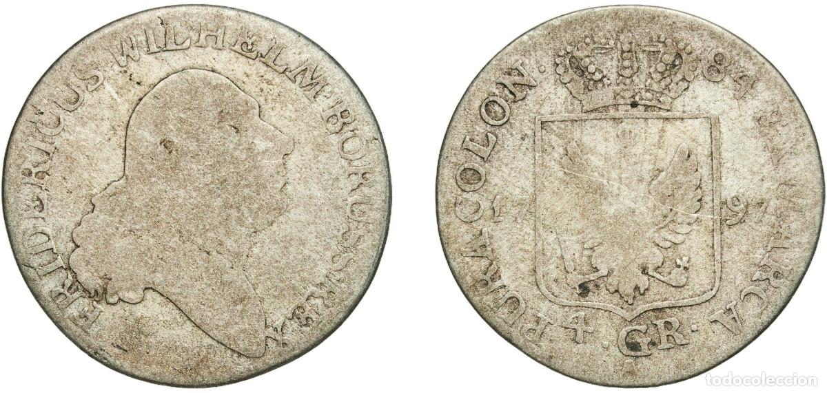 Monedas antiguas de Europa: Germany Kingdom of Prussia Kingdom of Prussia Second Empire 1797 A 4 Groschen - Frederick William I