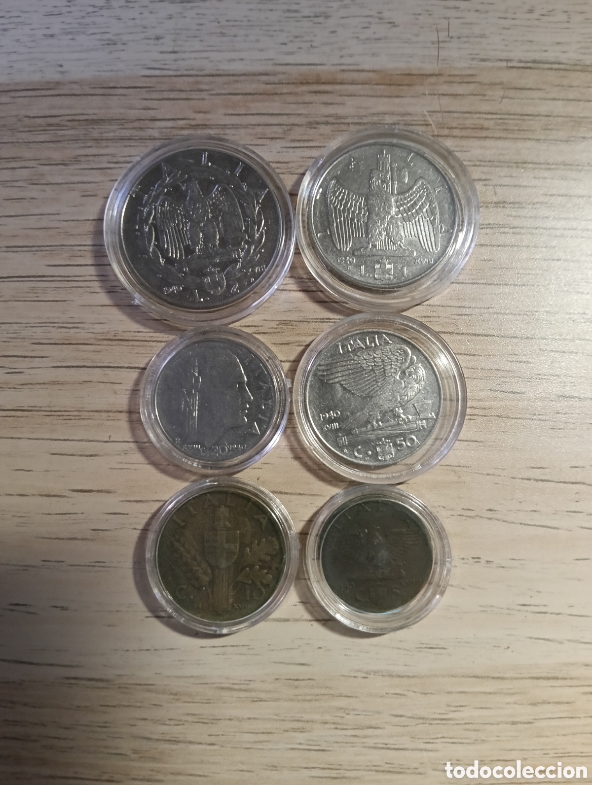 Monedas antiguas de Europa: Lire 6 valores 1940. 5/10/20/50 CTS 1/2 Lire