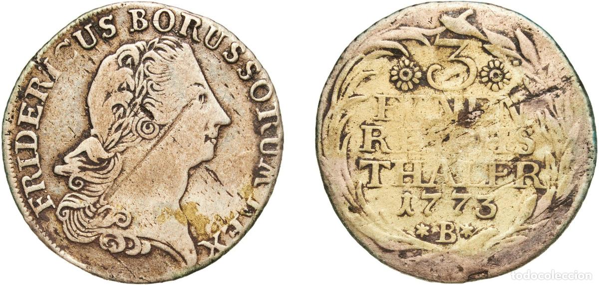 Monedas antiguas de Europa: Germany Kingdom of Prussia Kingdom of Prussia Second Empire 1773 B ⅓ Reichsthaler - Frederick II Si
