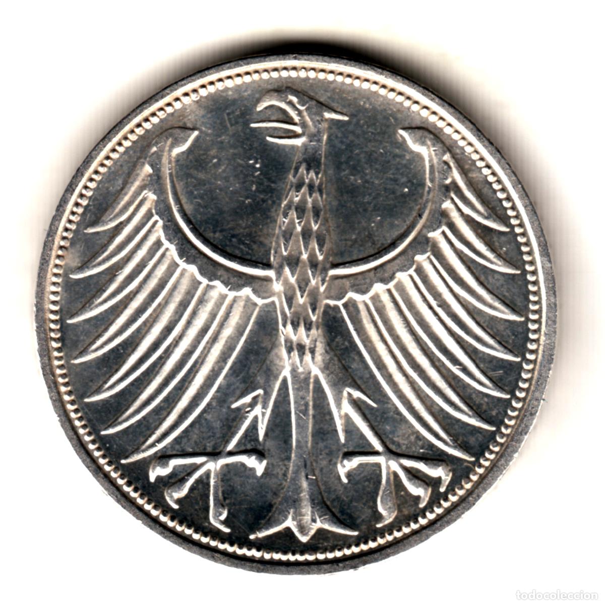 Monedas antiguas de Europa: ALEMANIA 5 marcos plata 1970 F - 5 mark silver
