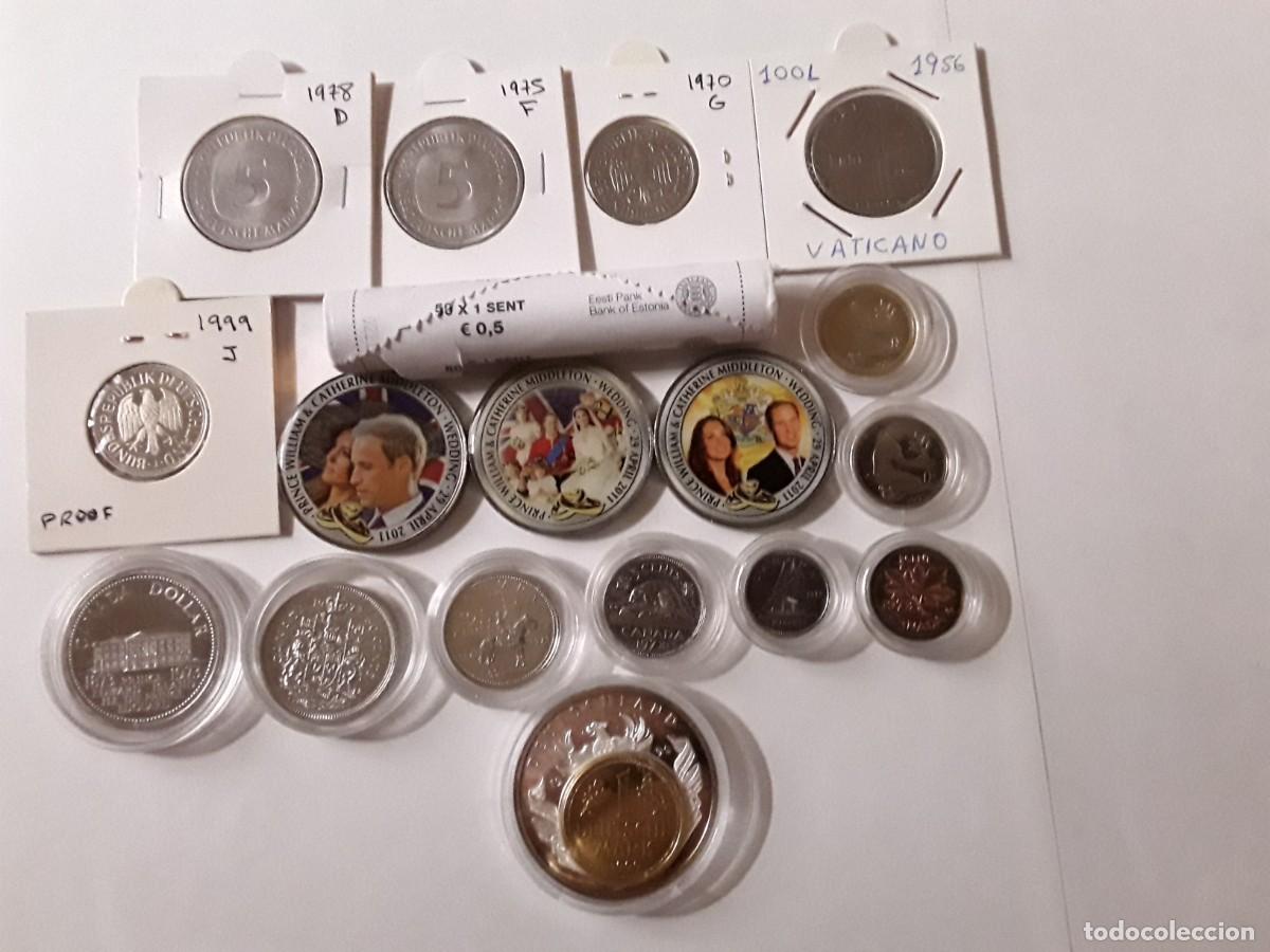 Monedas antiguas de Europa: LOTE MISCELANEA ALEMANIA, INGLATERRA, CARTUCHO ESTONIA, CANADA....SIN CIRCULAR Y VARIAS PROOF.