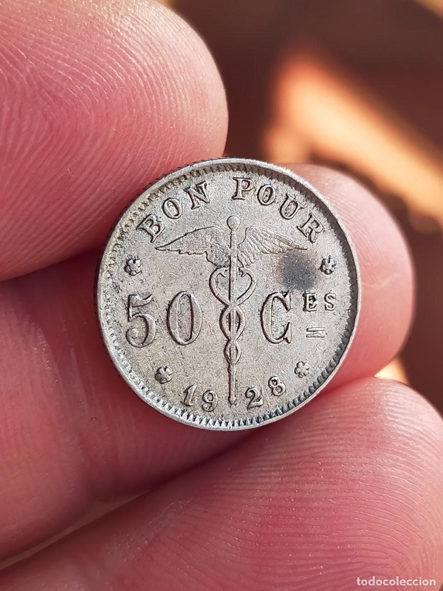 Monedas antiguas de Europa: MONEDA DE 50 CINCUENTA CENTIMES CENTAVOS CENTIMOS BELGICA 1928 BELGIQUE MUY BUENA CONSERVACION