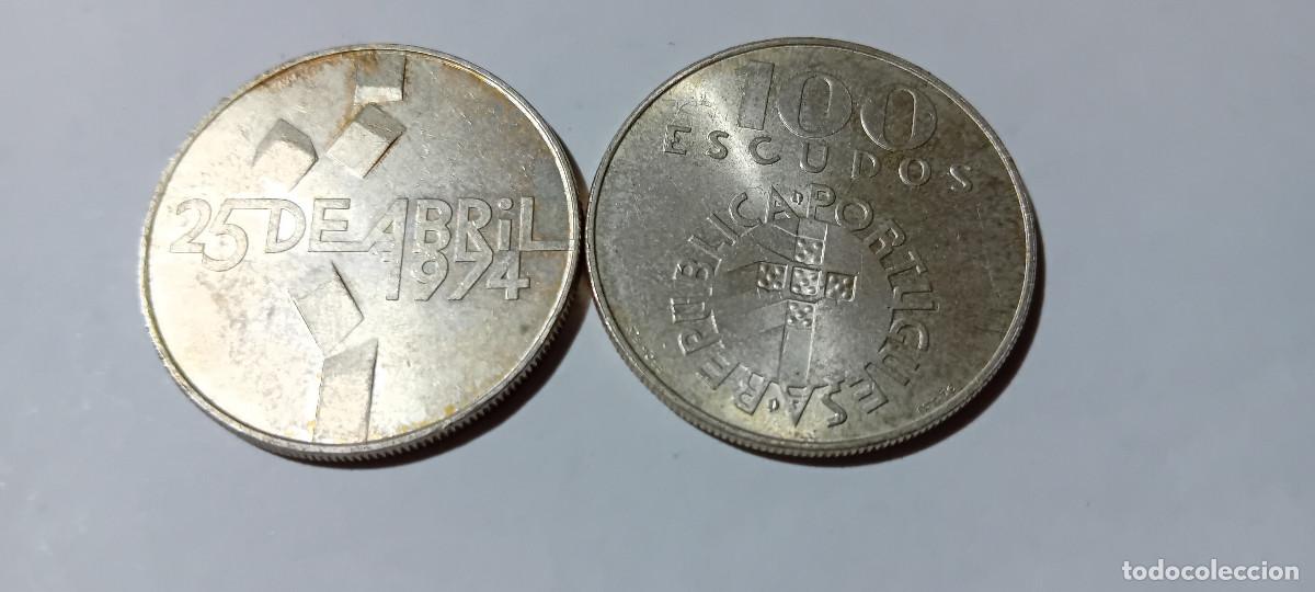 Monedas antiguas de Europa: PORTUGAL 100 ESCUDOS 1974, REVOLUCI&Oacute;N 25 ABRIL. PLATA