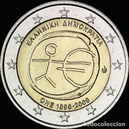 Monedas antiguas de Europa: Grecia 2009 - Moneda conmemorativa 2 euros : 10.&ordm; aniversario de la Uni&oacute;n Monetaria