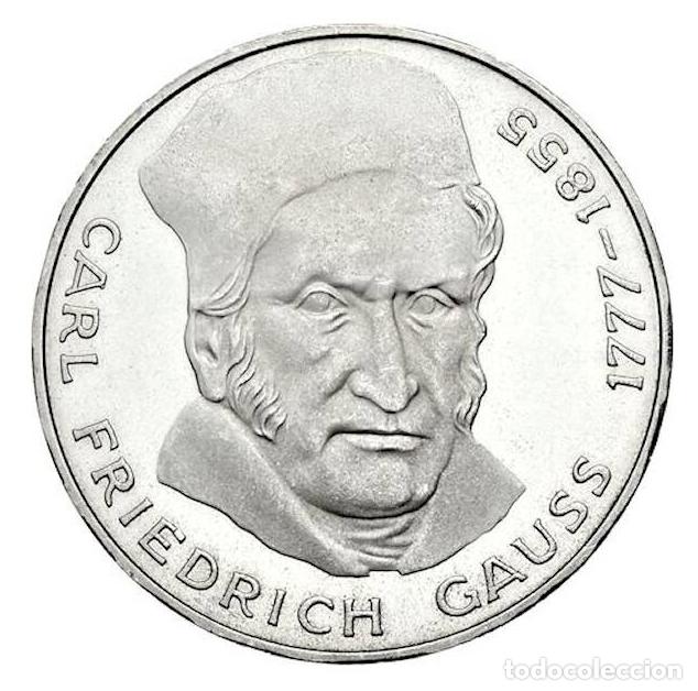 Monedas antiguas de Europa: ALEMANIA 5 marcos plata 1977 J - Carl Friedrich Gauss - 5 mark silver S/C