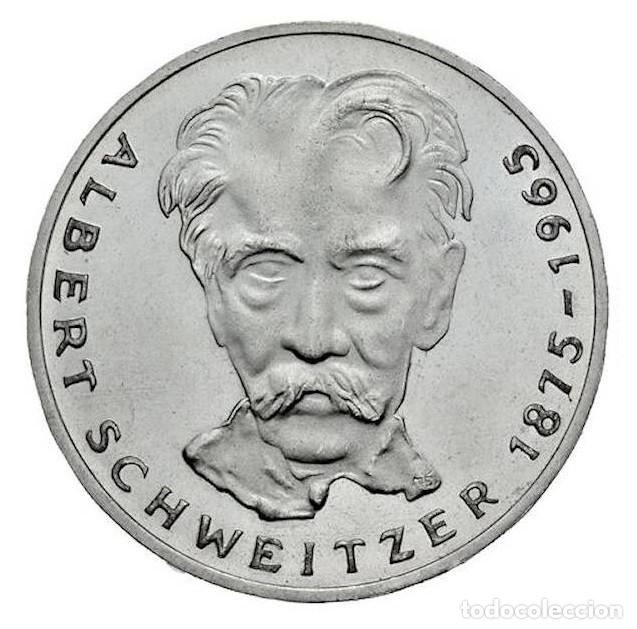 Monedas antiguas de Europa: ALEMANIA 5 marcos plata 1975 G - Albert Schweitzer - 5 mark silver S/C