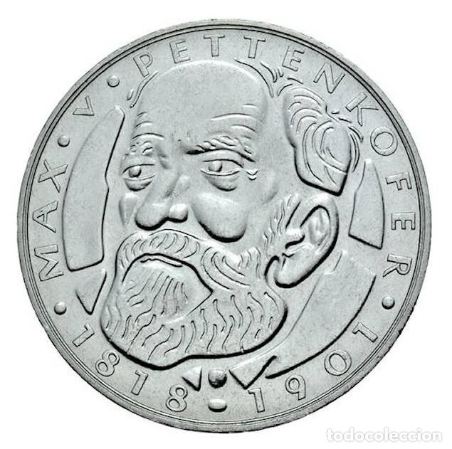 Monedas antiguas de Europa: ALEMANIA 5 marcos plata 1968 D Max Pettenkofer - 5 mark silver S/C
