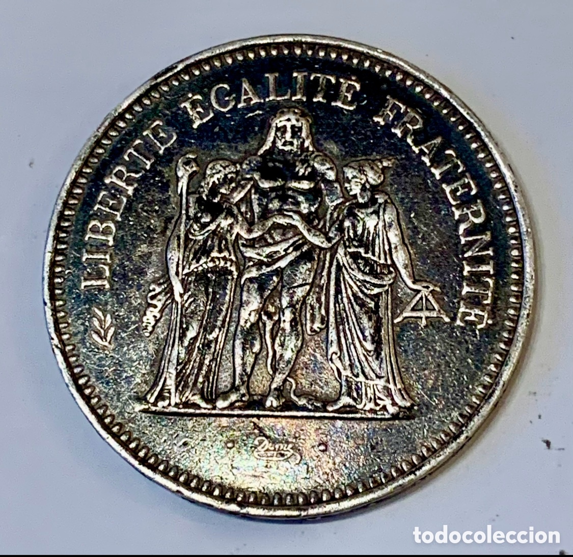Monedas antiguas de Europa: Moneda. Republique Francaise. Plata. 50 Francs. 1977.