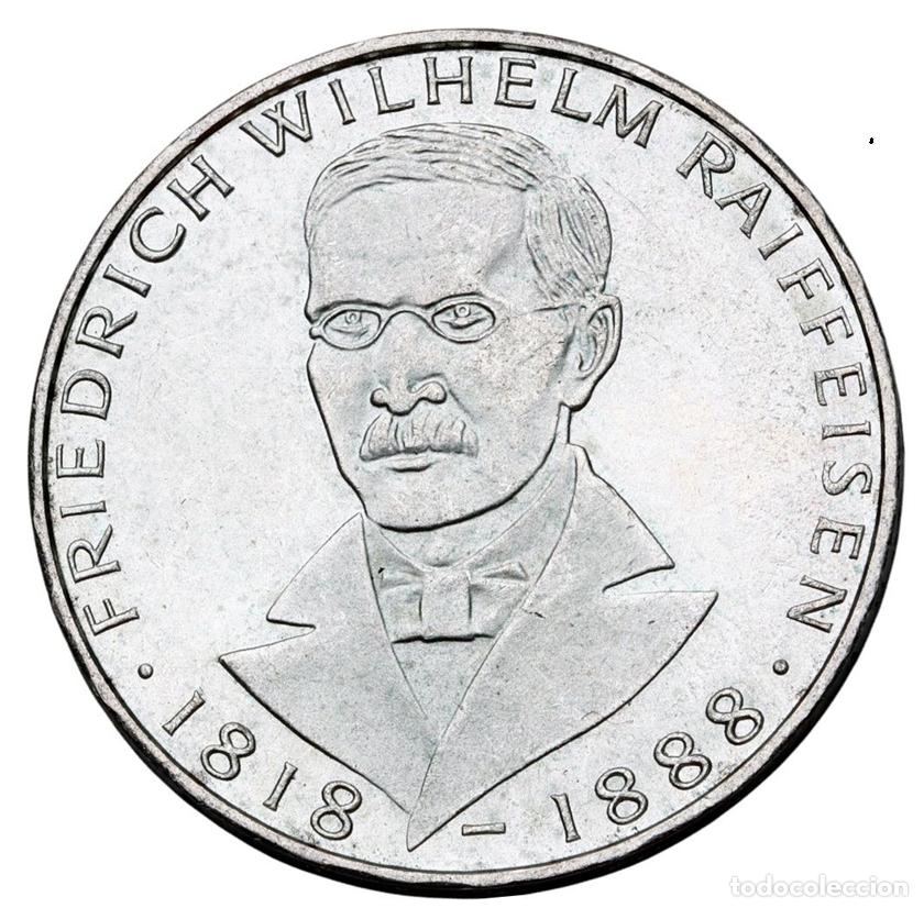 Monedas antiguas de Europa: ALEMANIA 5 marcos plata 1968 J Friedrich Wilhelm Raiffeisen - 5 mark silver S/C