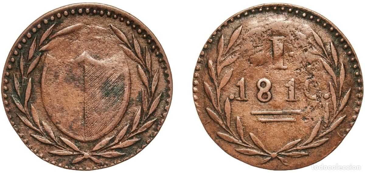 Monedas antiguas de Europa: Germany Free imperial city of Frankfurt German states 1819 1 Pfennig &rdquo;Judenpfennig&rdquo; Copper 1.1g VF
