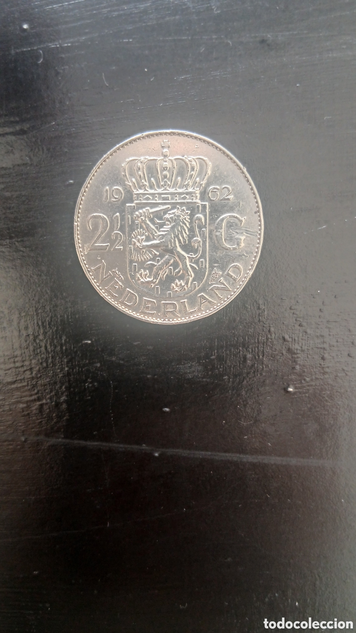 Monedas antiguas de Europa: 2&frac12; Gulden Holanda 1962.Reina Juliana 15 g Pa&iacute;ses Bajos