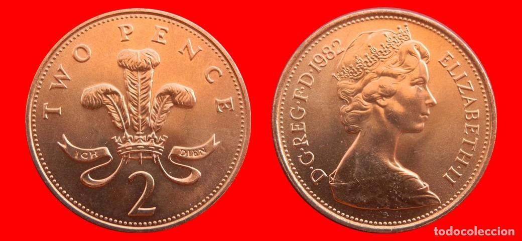 Monedas antiguas de Europa: 2 PENIQUES PENCE 1982 SIN CIRCULAR PROCEDENTE DE BLISTER INGLATERRA REINO UNIDO-9575SC
