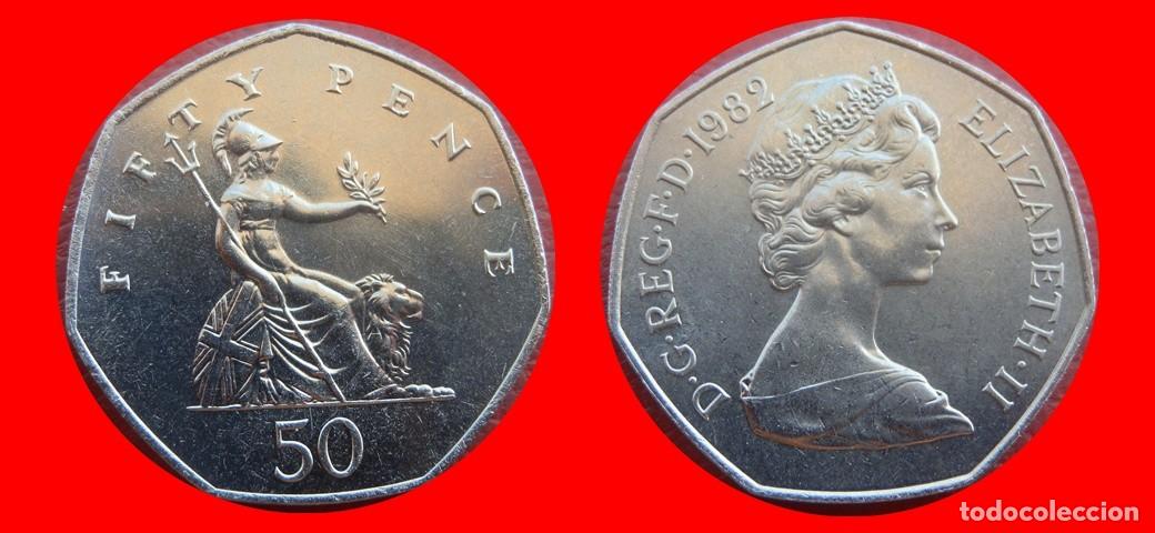 Monedas antiguas de Europa: 50 PENIQUES PENCE 1982 SIN CIRCULAR PROCEDENTE DE BLISTER INGLATERRA REINO UNIDO-9577SC