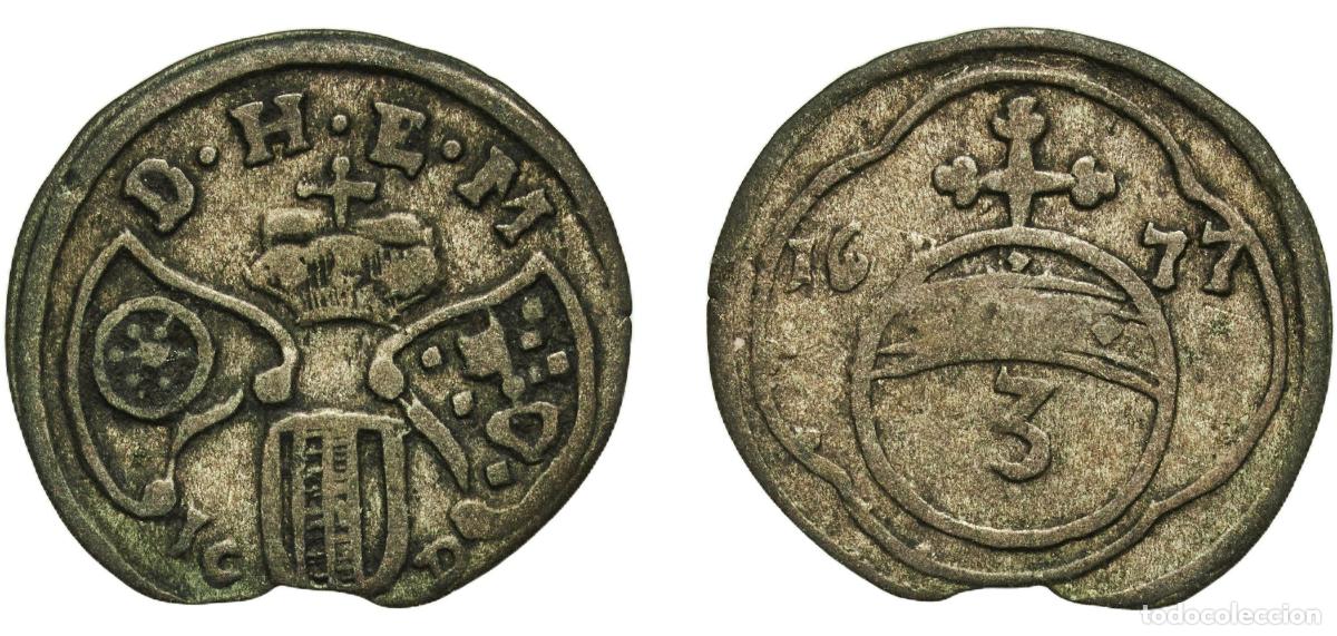 Monedas antiguas de Europa: Germany Archbishopric of Mainz German states 1677 ICD 3 Pfennigs - Damian Hartard of the Leyen Silv