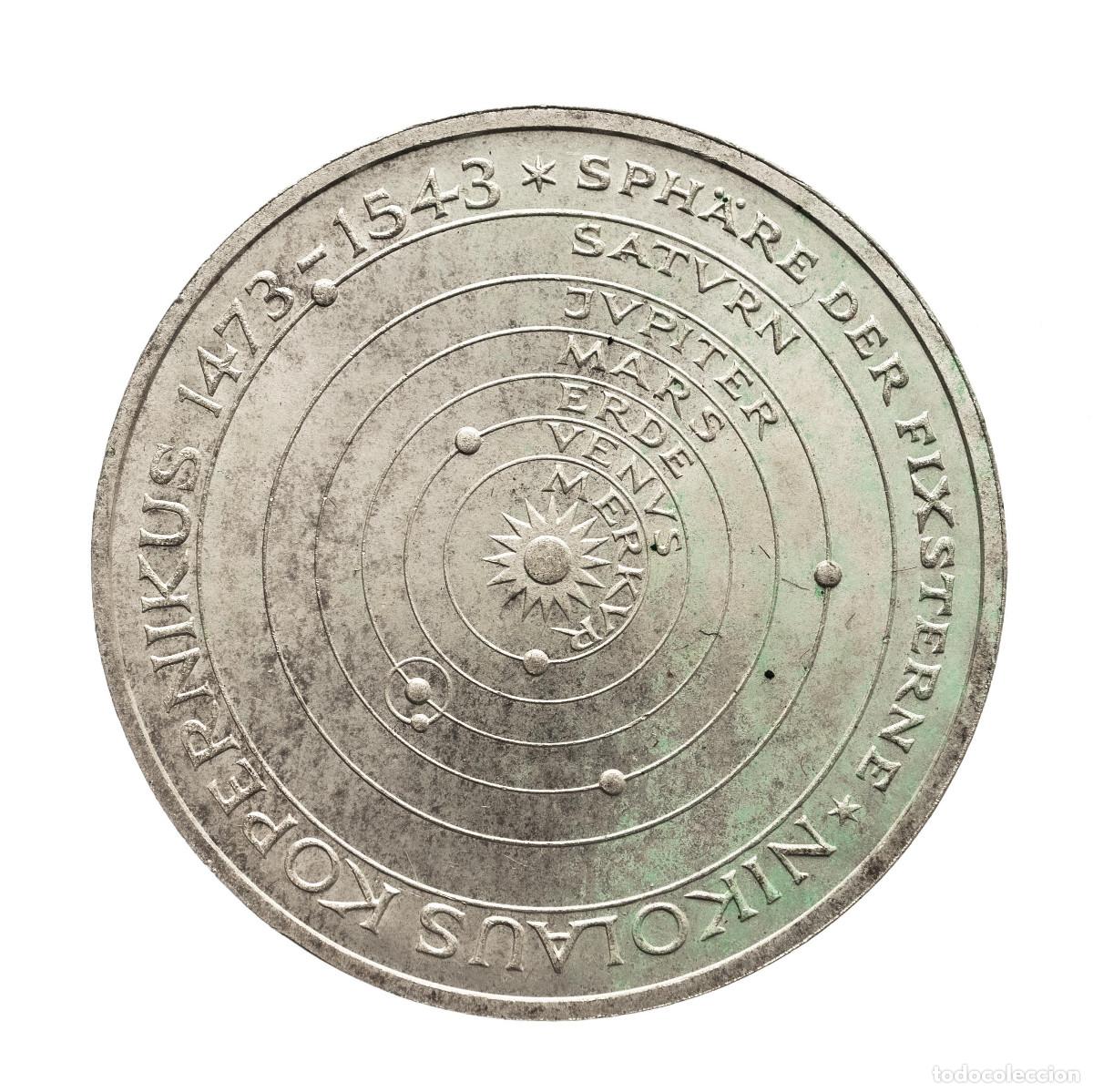 Monedas antiguas de Europa: ALEMANIA 5 marcos plata 1973 J Nicolaus Copernicus - 5 mark silver S/C