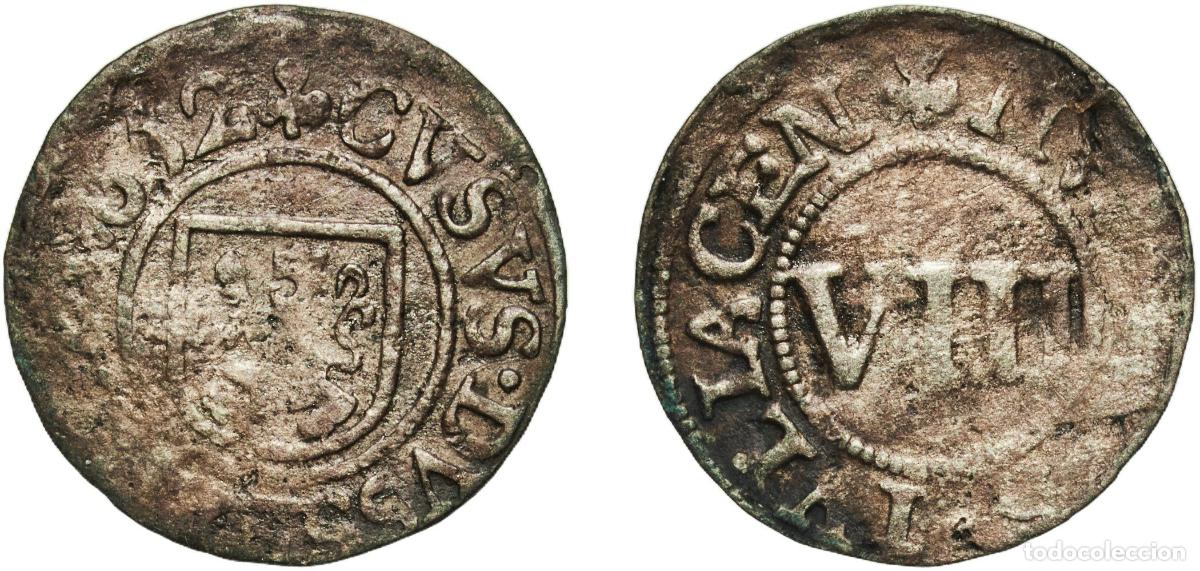 Monedas antiguas de Europa: Germany J&uuml;lich-Berg, Duchy of 1652 - (1)652 8 Heller - Wolfgang William Silver 0.71g VF KM 33