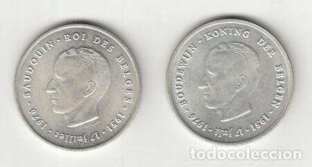 Monedas antiguas de Europa: B&Eacute;LGICA. Dos monedas de 250 Fr. de Plata de 1976 en los dos idiomas. MBC.