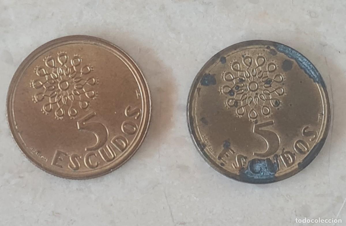 Monedas antiguas de Europa: Dos monedas 5 escudos Portugal 1997 98