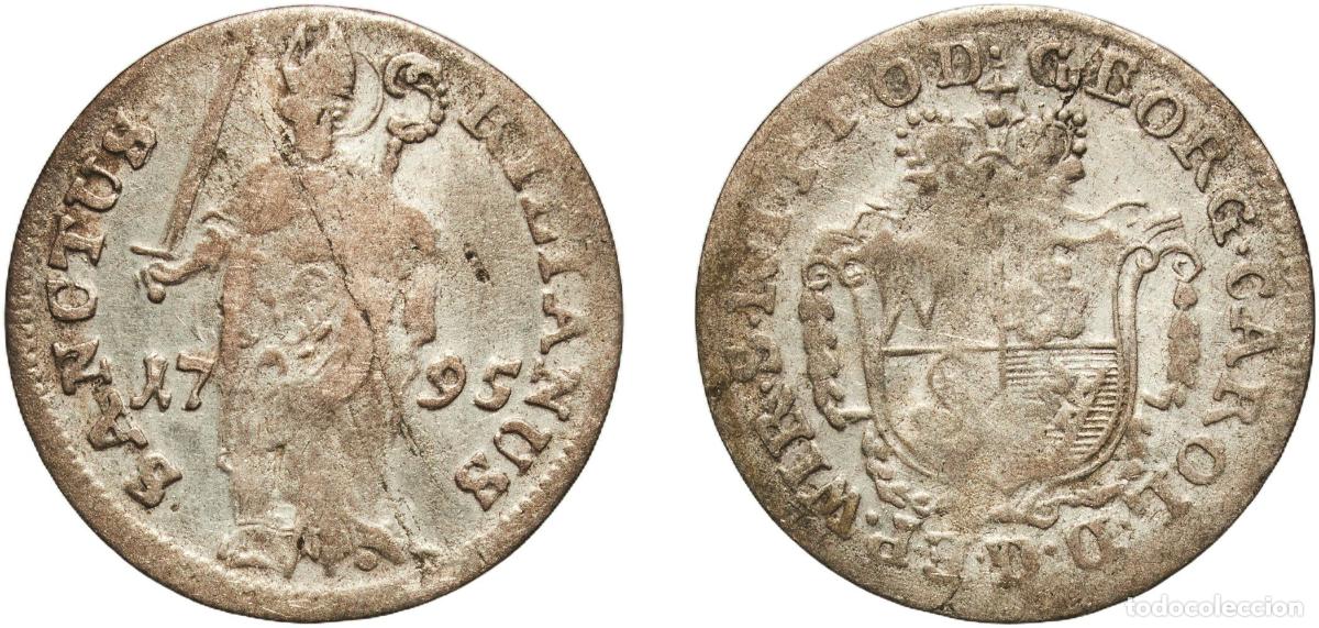 Monedas antiguas de Europa: Germany Bishopric of W&uuml;rzburg 1795 1 Schilling - George Charles of Fechenbach Silver 0.79g VF Helms