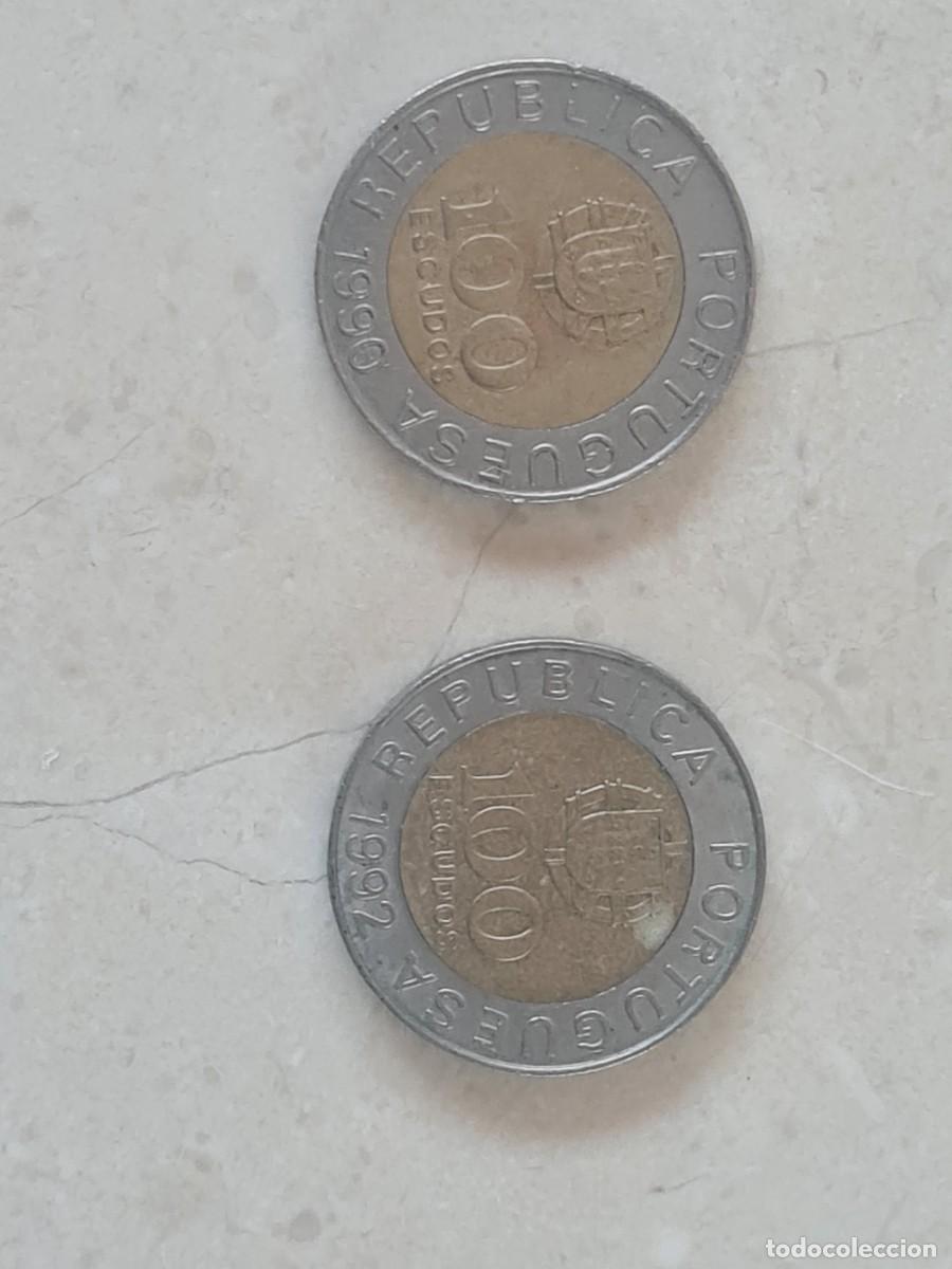 Monedas antiguas de Europa: Dos monedas 100 escudos Portugal