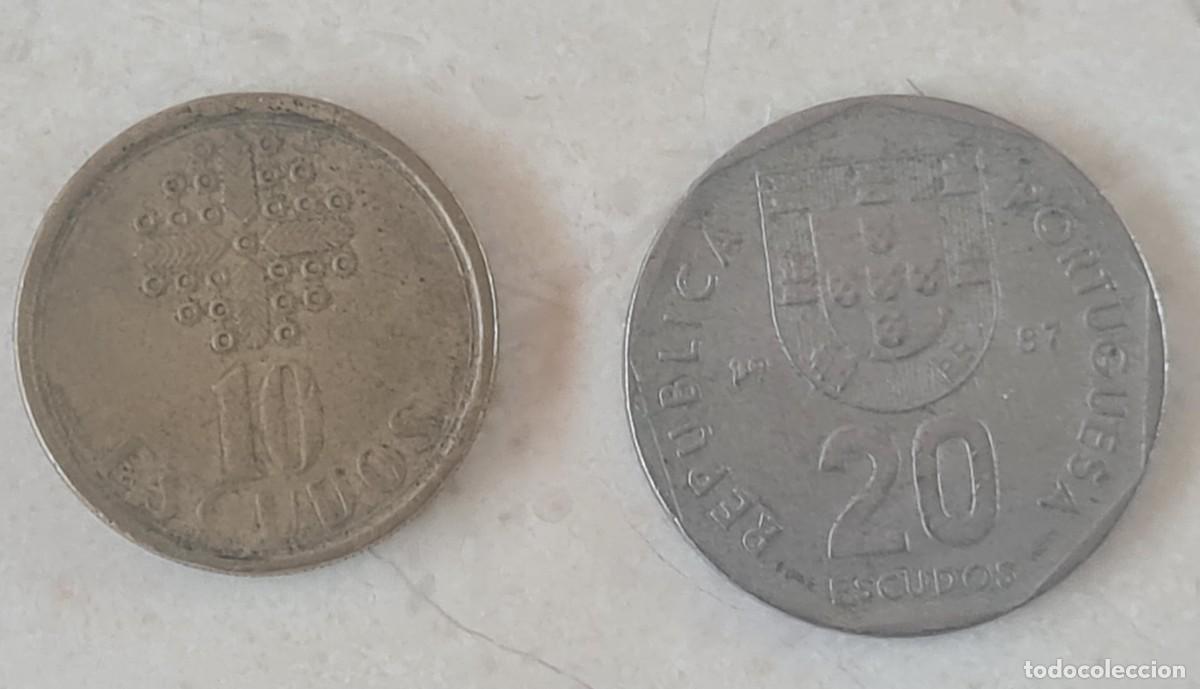Monedas antiguas de Europa: Dos monedas escudos Portugal 1987