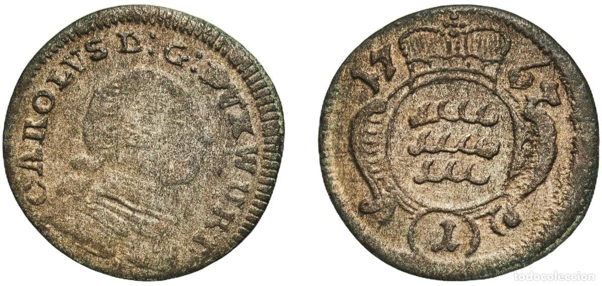 Monedas antiguas de Europa: Germany Kingdom of W&uuml;rttemberg Kingdom of W&uuml;rttemberg German States 1767 1 Kreuzer - Charles Eugen