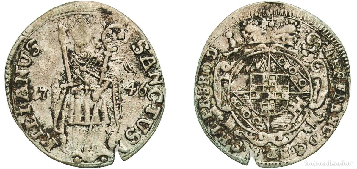 Monedas antiguas de Europa: Germany Bishopric of W&uuml;rzburg German states 1746 1 Schilling - Anselm Francis of Ingelheim Silver 1