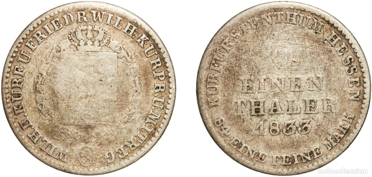 Monedas antiguas de Europa: Germany Electorate of Hesse-Cassel German states 1833 ⅙ Thaler - William II, Frederick William Silv