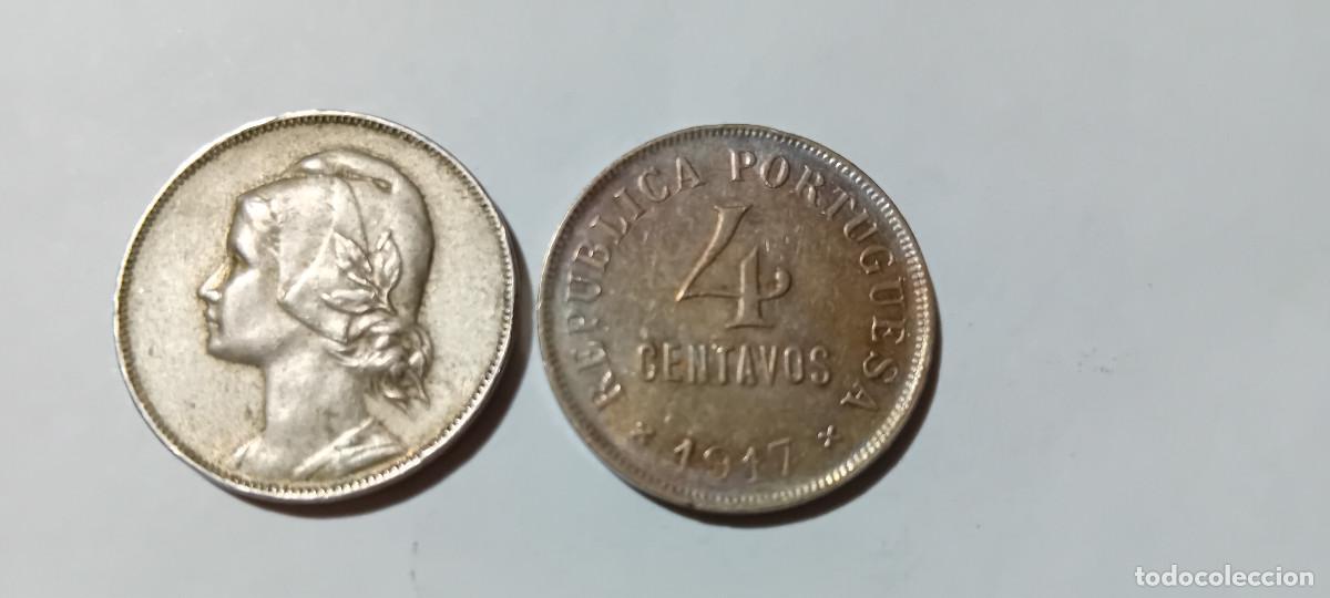 Monedas antiguas de Europa: PORTUGAL 4 CENTAVOS 1917 Y 19