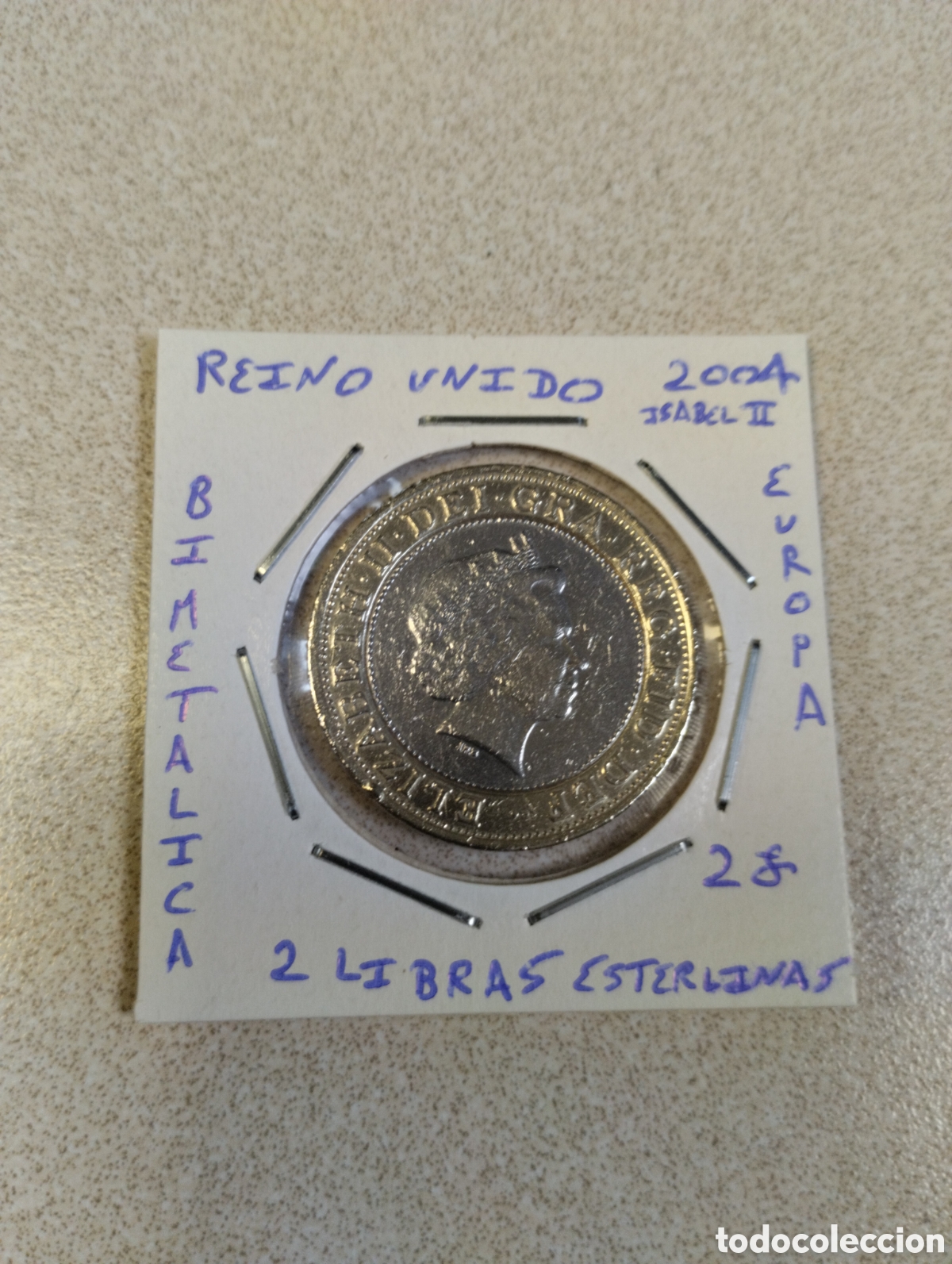 Monedas antiguas de Europa: Moneda 2 libras del Reino Unido a&ntilde;o 2004 Isabel II mbc encartonada