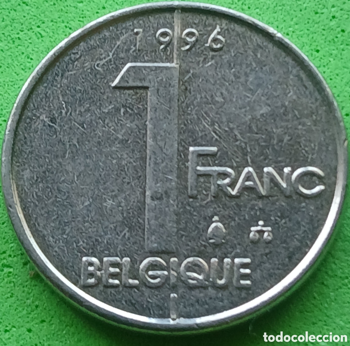 Monedas antiguas de Europa: B&eacute;lgica 1 franco 1996 km#187 Belgique
