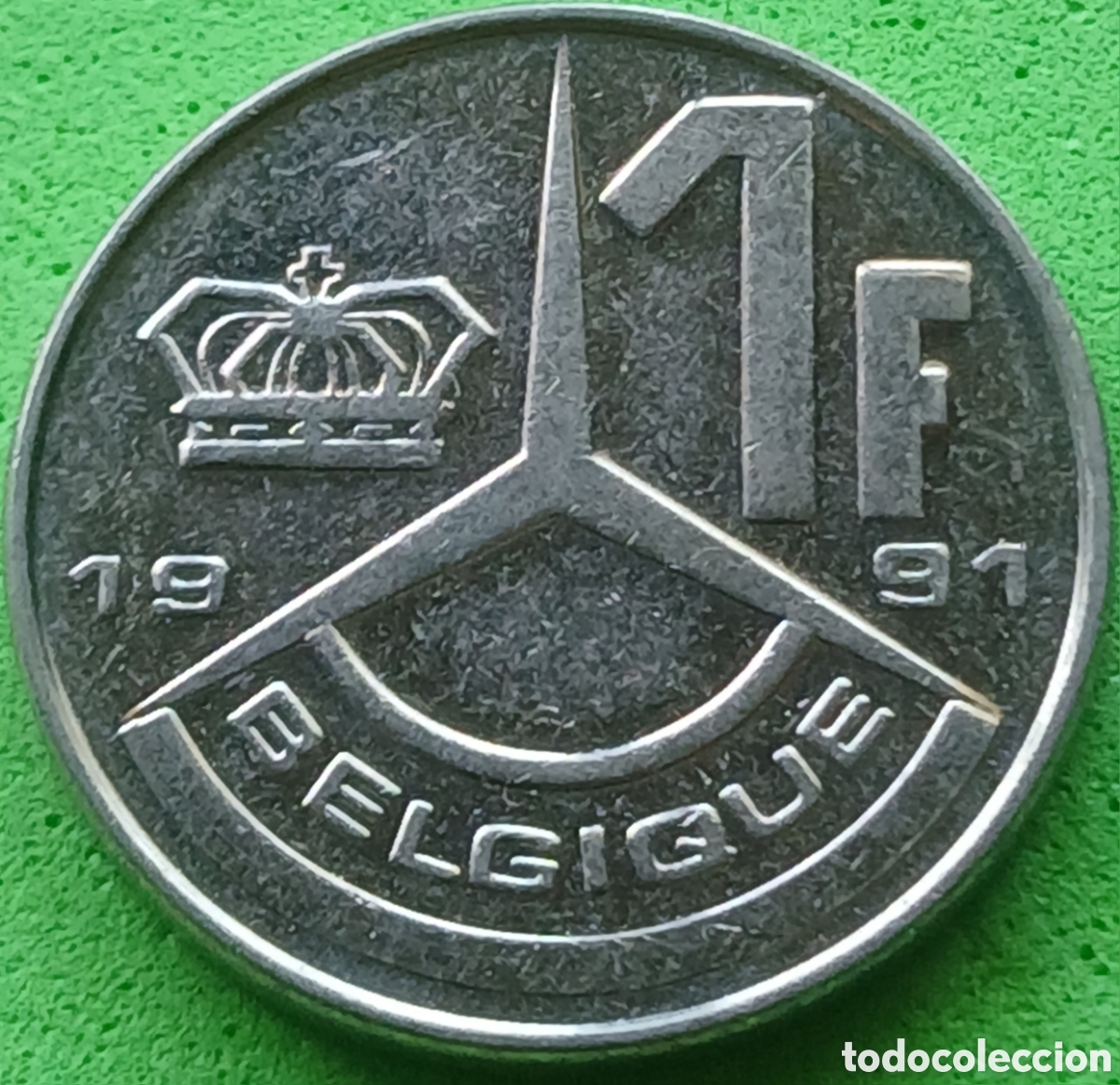 Monedas antiguas de Europa: B&eacute;lgica 1 franco 1991 km#170 Belgique