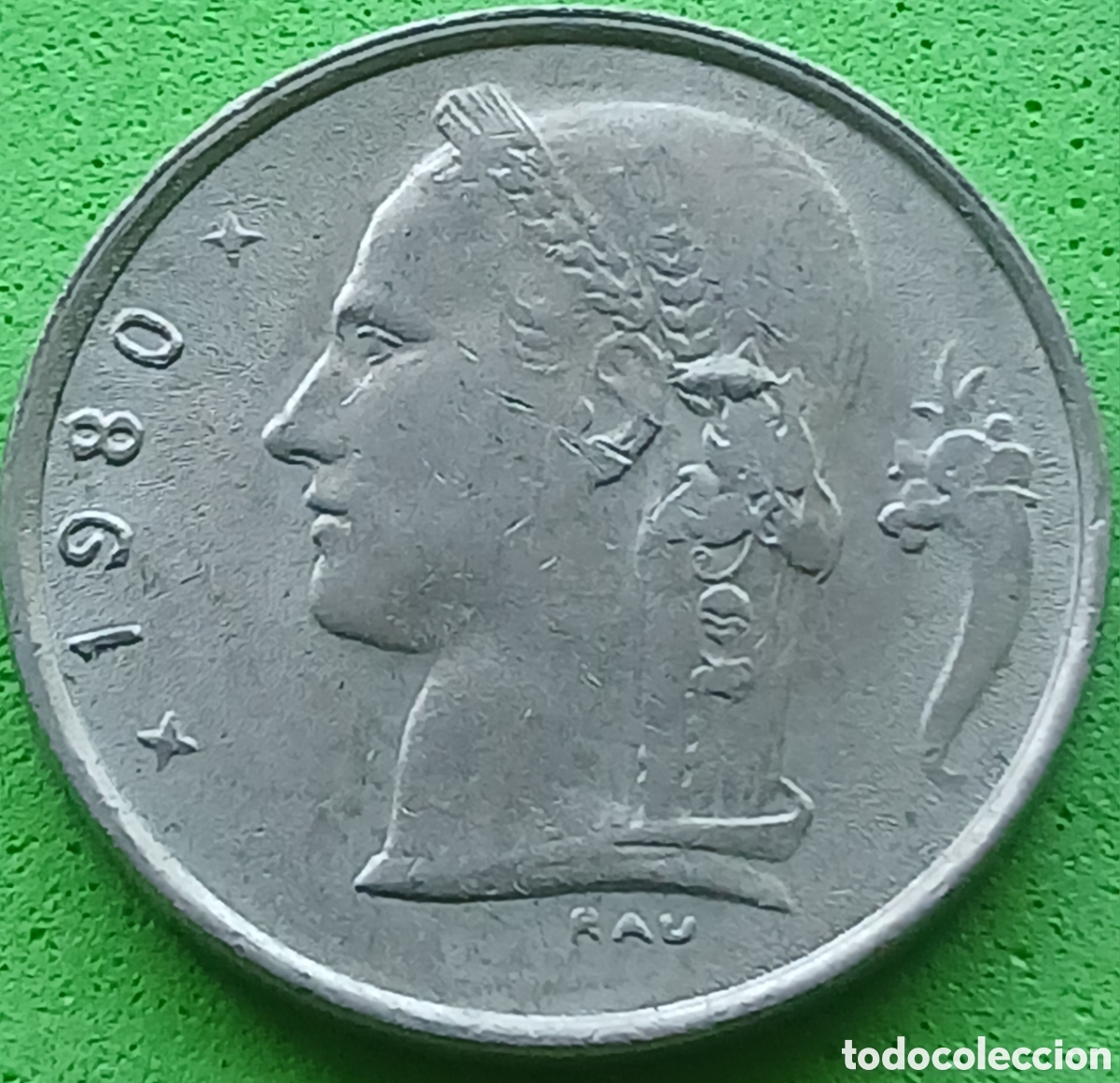 Monedas antiguas de Europa: B&eacute;lgica 1 franco 1980 km#143 Belgie