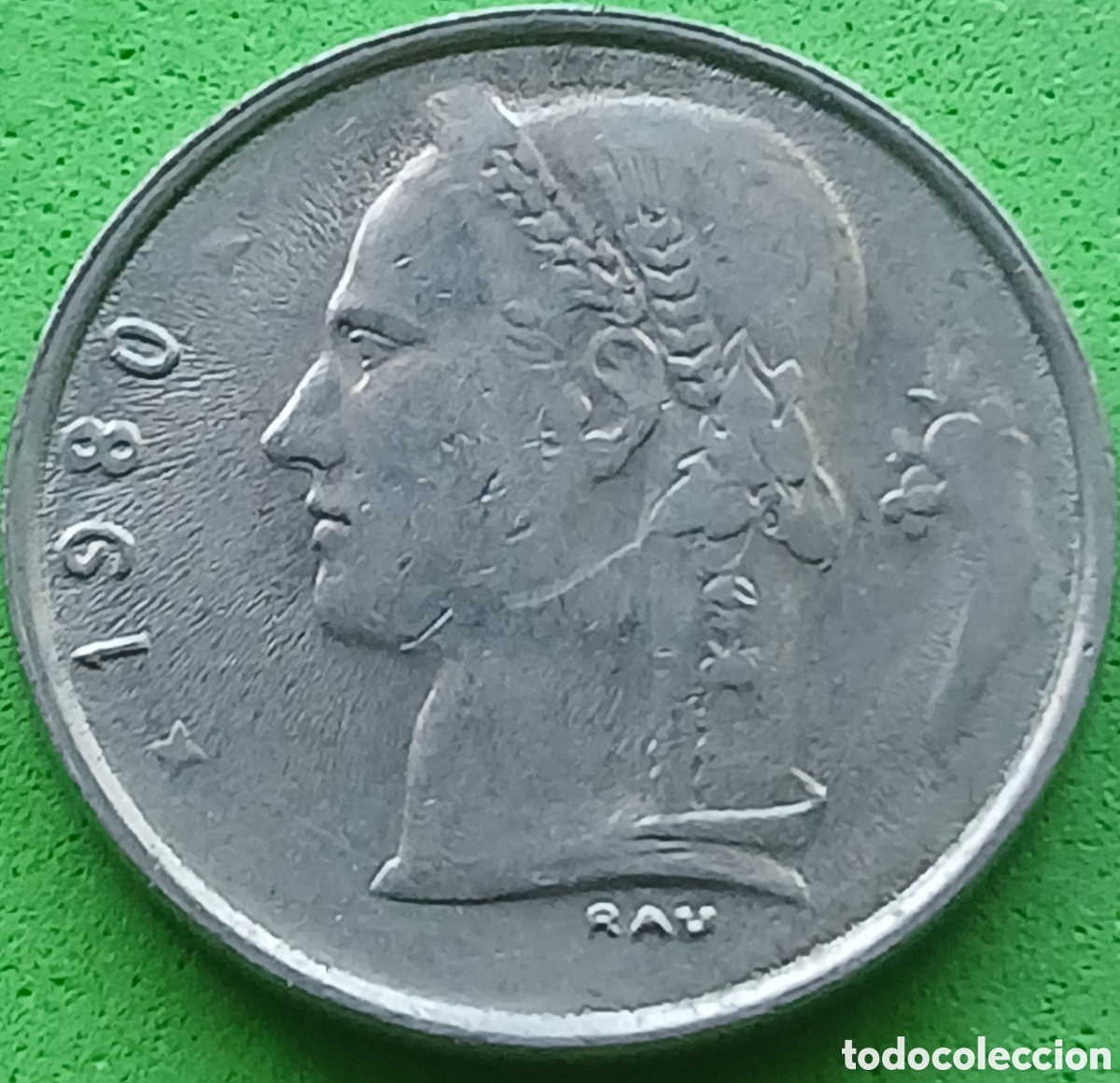 Monedas antiguas de Europa: B&eacute;lgica 1 franco 1980 km#142 Belgique