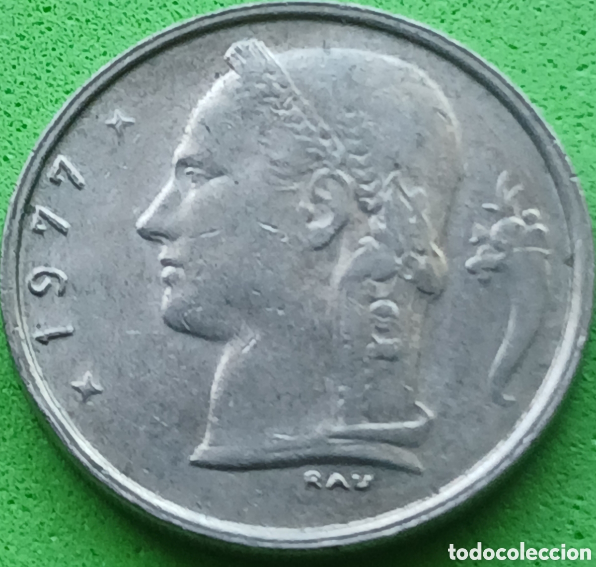Monedas antiguas de Europa: B&eacute;lgica 1 franco 1977 km#142 Belgique