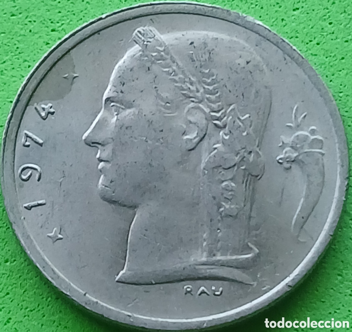 Monedas antiguas de Europa: B&eacute;lgica 1 franco 1974 km#143 Belgie