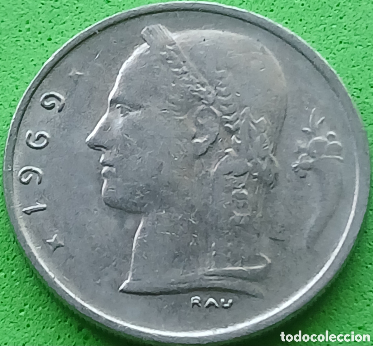 Monedas antiguas de Europa: B&eacute;lgica 1 franco 1969 km#142 Belgique