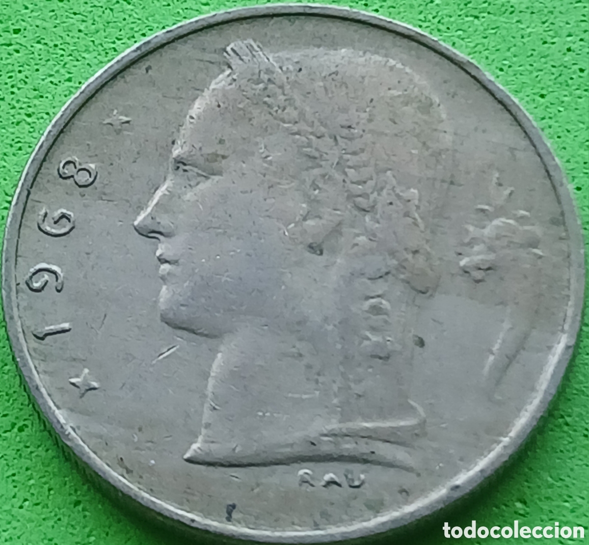 Monedas antiguas de Europa: B&eacute;lgica 1 franco 1968 km#142 Belgique