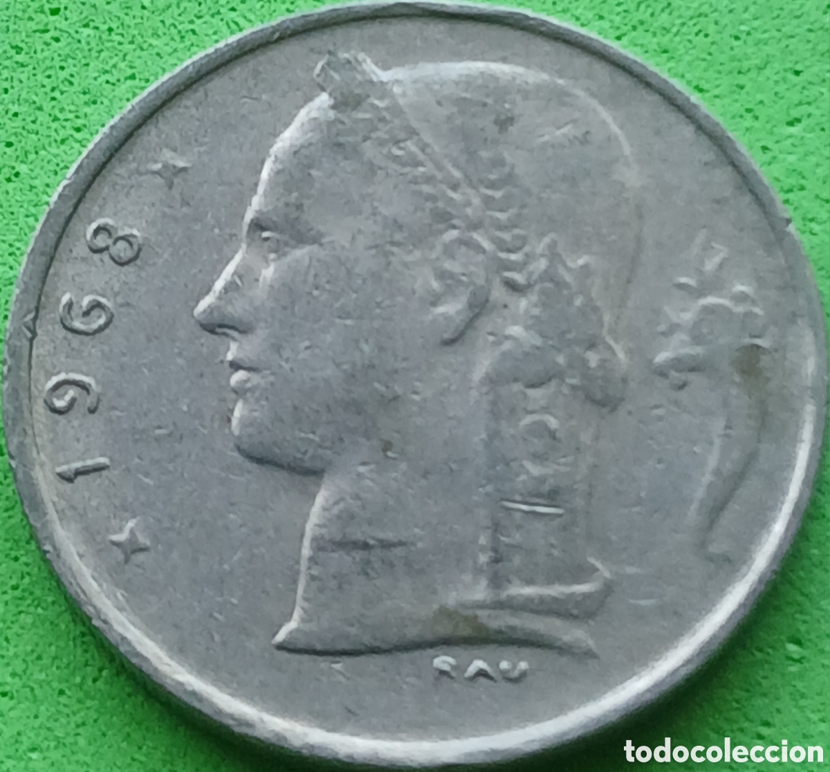 Monedas antiguas de Europa: B&eacute;lgica 1 franco 1968 km#143 Belgie