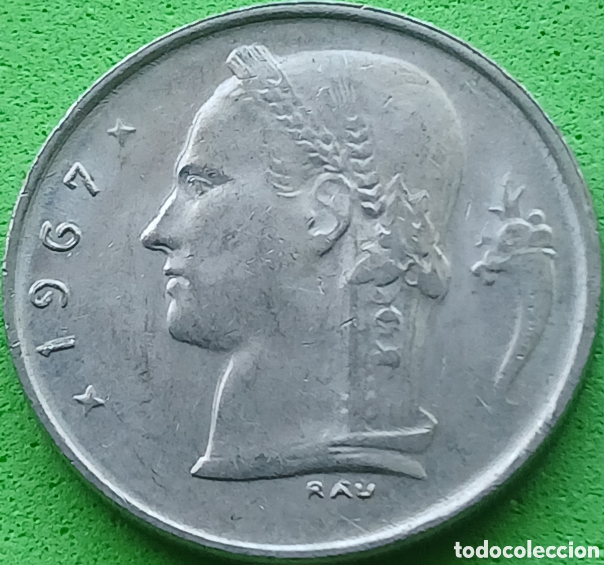 Monedas antiguas de Europa: B&eacute;lgica 1 franco 1967 km#143 Belgie