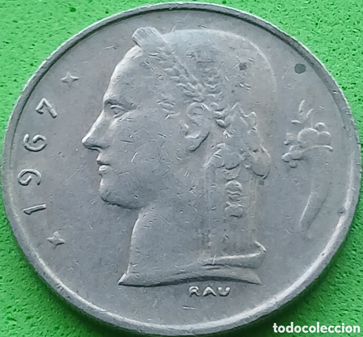 Monedas antiguas de Europa: B&eacute;lgica 1 franco 1967 km#142 Belgique