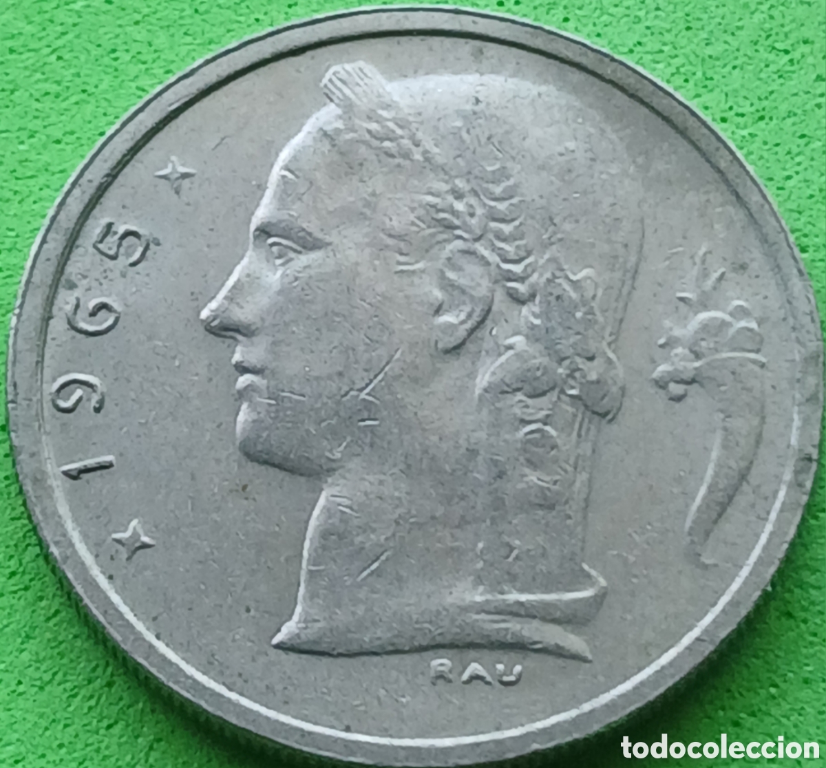 Monedas antiguas de Europa: B&eacute;lgica 1 franco 1965 km#143 Belgie