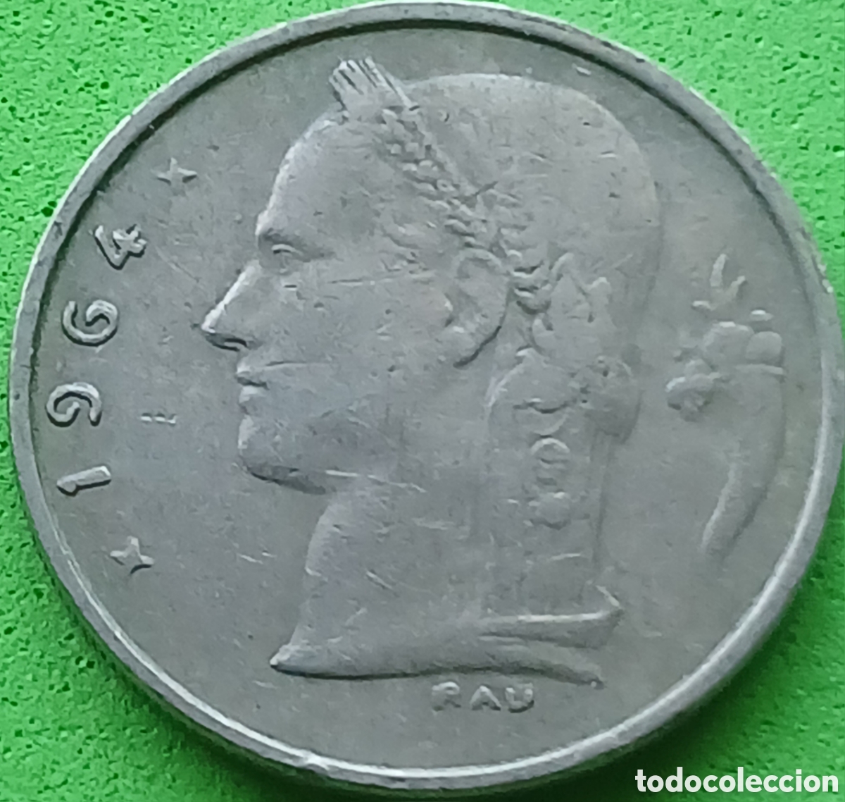 Monedas antiguas de Europa: B&eacute;lgica 1 franco 1964 km#143 Belgie