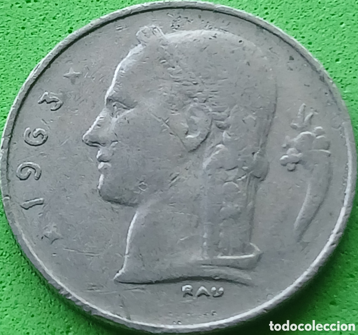 Monedas antiguas de Europa: B&eacute;lgica 1 franco 1963 km#142 Belgique