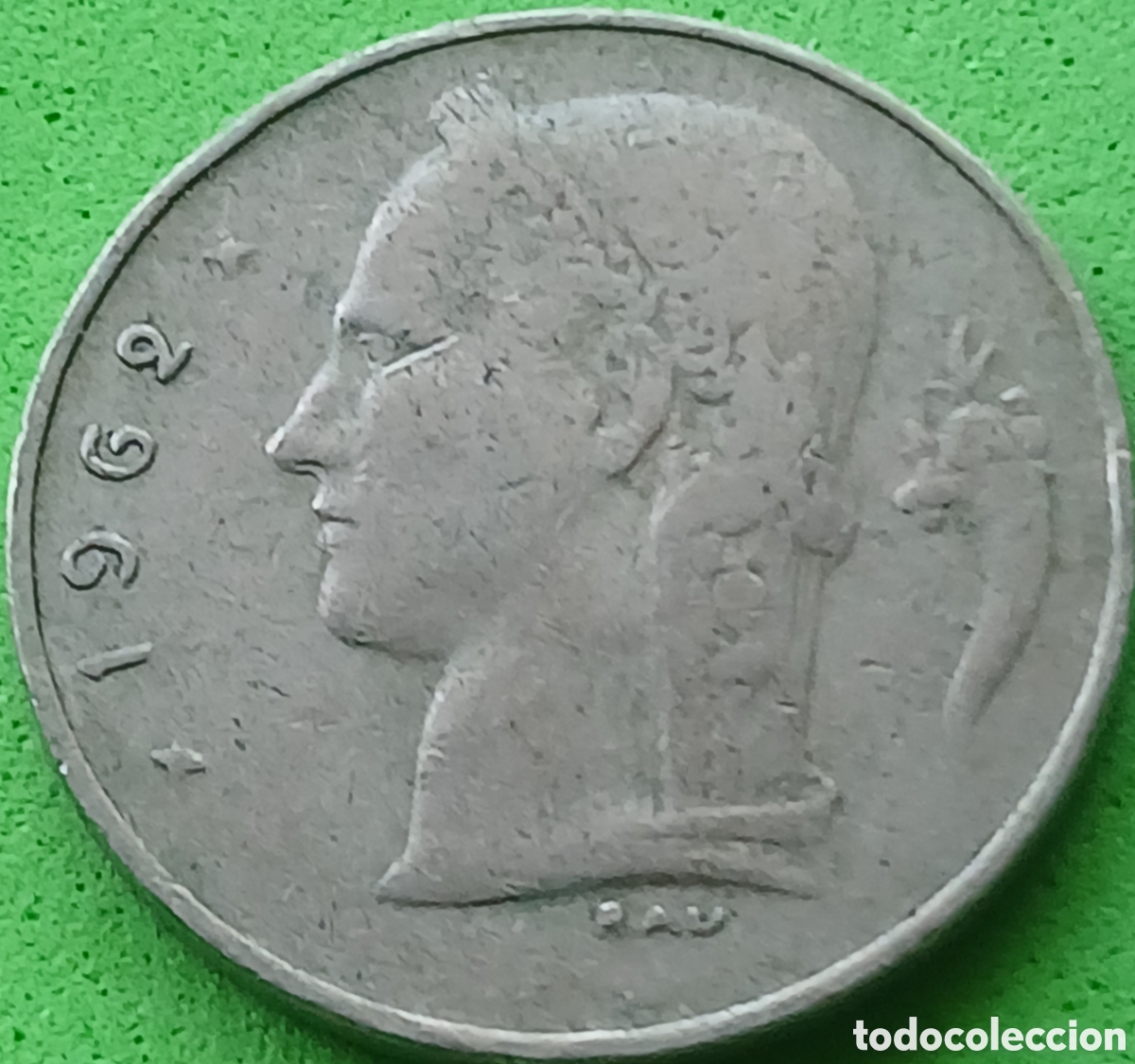 Monedas antiguas de Europa: B&eacute;lgica 1 franco 1962 km#142 Belgique